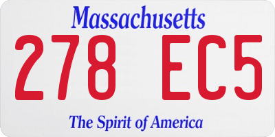 MA license plate 278EC5