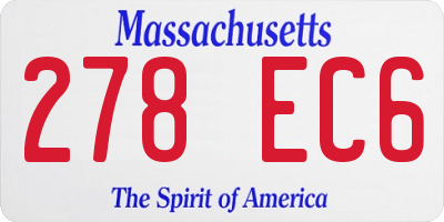 MA license plate 278EC6
