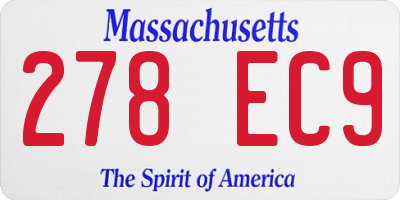 MA license plate 278EC9