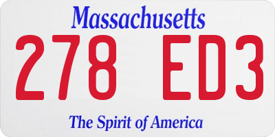 MA license plate 278ED3