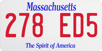 MA license plate 278ED5