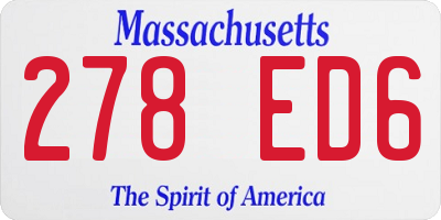 MA license plate 278ED6