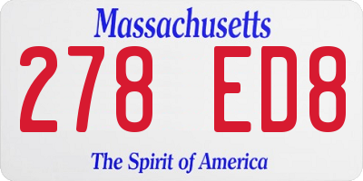 MA license plate 278ED8