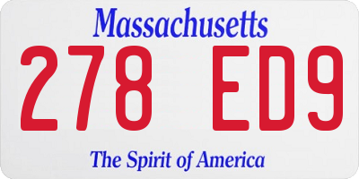MA license plate 278ED9