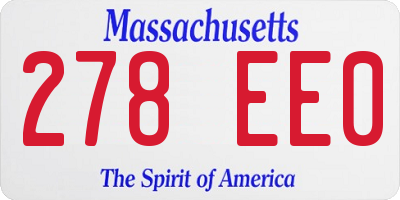 MA license plate 278EE0