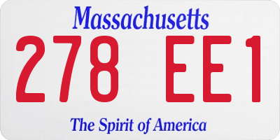 MA license plate 278EE1