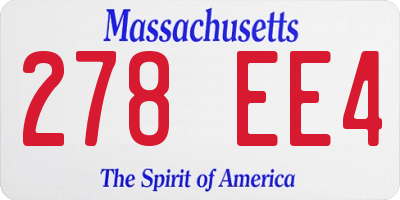 MA license plate 278EE4