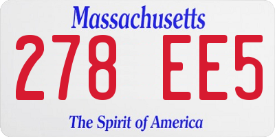 MA license plate 278EE5