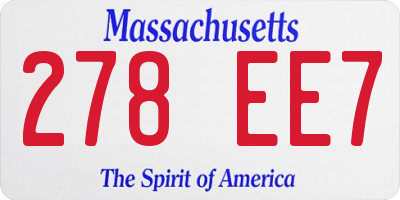 MA license plate 278EE7
