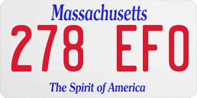 MA license plate 278EF0
