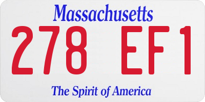MA license plate 278EF1