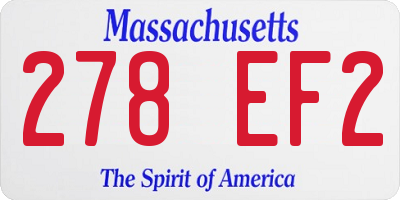 MA license plate 278EF2