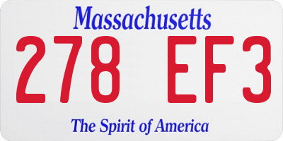 MA license plate 278EF3