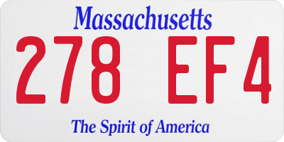 MA license plate 278EF4