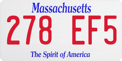MA license plate 278EF5