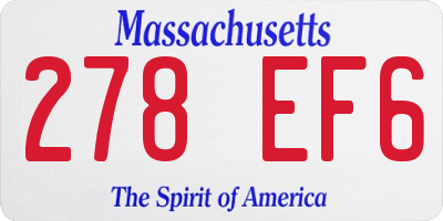 MA license plate 278EF6