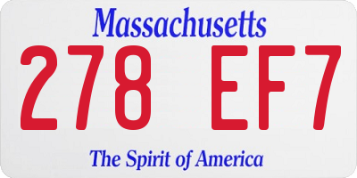 MA license plate 278EF7