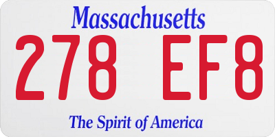 MA license plate 278EF8