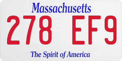 MA license plate 278EF9