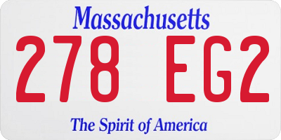 MA license plate 278EG2
