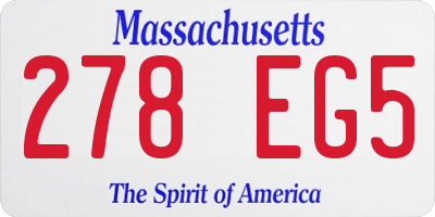 MA license plate 278EG5