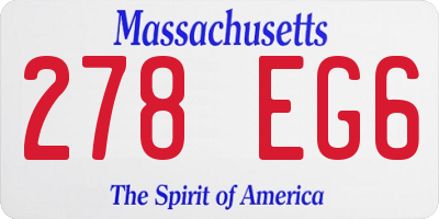 MA license plate 278EG6