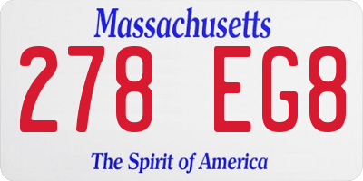 MA license plate 278EG8