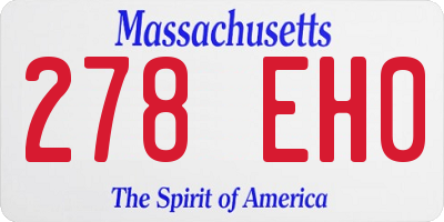 MA license plate 278EH0