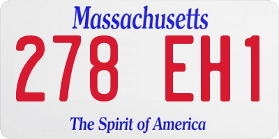 MA license plate 278EH1