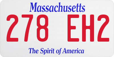MA license plate 278EH2