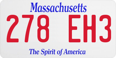 MA license plate 278EH3
