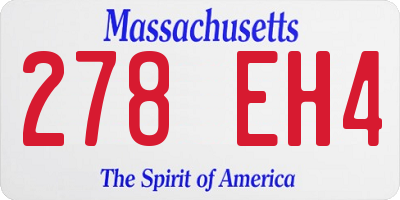 MA license plate 278EH4