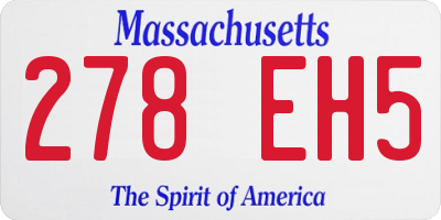 MA license plate 278EH5