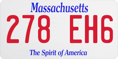 MA license plate 278EH6