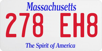 MA license plate 278EH8