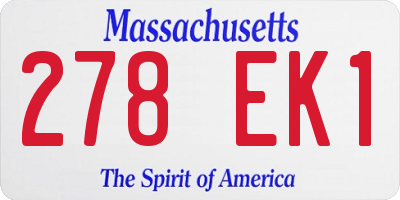 MA license plate 278EK1