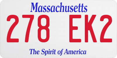 MA license plate 278EK2
