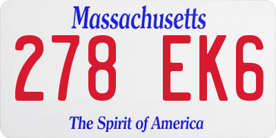 MA license plate 278EK6