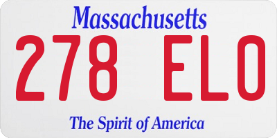 MA license plate 278EL0