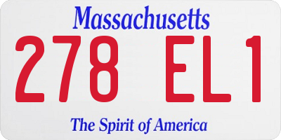 MA license plate 278EL1