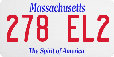 MA license plate 278EL2