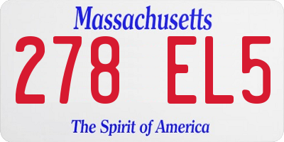 MA license plate 278EL5