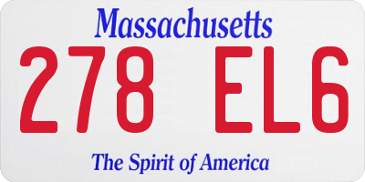 MA license plate 278EL6