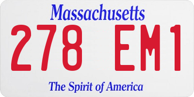 MA license plate 278EM1