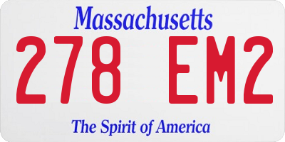 MA license plate 278EM2