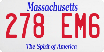MA license plate 278EM6