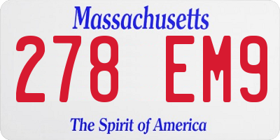 MA license plate 278EM9