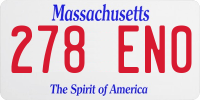 MA license plate 278EN0