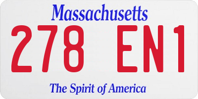 MA license plate 278EN1