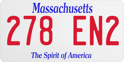 MA license plate 278EN2